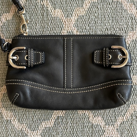 COACH Black Leather Wristlet - Picture 2 of 10